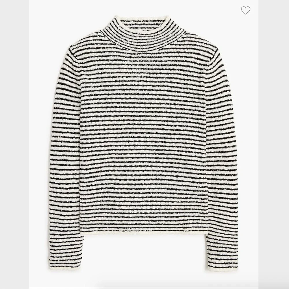 J. Crew Striped Mockneck Pullover Sweater - Size XXS